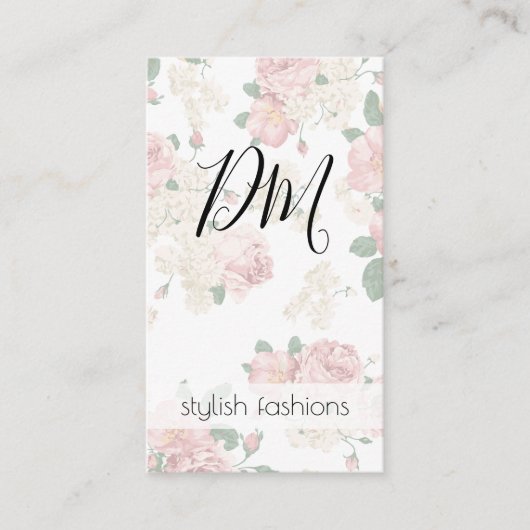 Elegant Floral Pattern Visitekaartje (Voorkant)