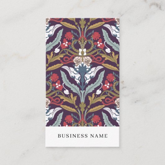 Elegant Floral Pattern Visitekaartje (Voorkant)