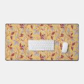 Elegant Floral Pattern with Red and Blue Leaves Bureaumat (Keyboard & Muis)