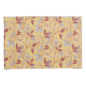 Elegant Floral Pattern with Red and Blue Leaves Kussensloop (Voorkant-Rechts)