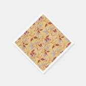 Elegant Floral Pattern with Red and Blue Leaves Servet (Hoek)