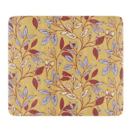 Elegant Floral Pattern with Red and Blue Leaves Snijplank