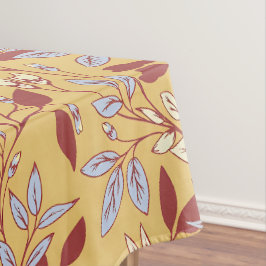 Elegant Floral Pattern with Red and Blue Leaves Tafelkleed