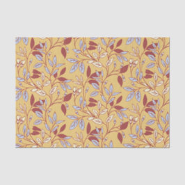 Elegant Floral Pattern with Red and Blue Leaves Tissuepapier