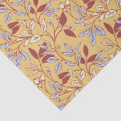 Elegant Floral Pattern with Red and Blue Leaves Tissuepapier (Detail)