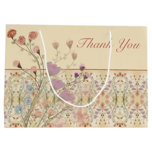 Elegant Floral Patterned Groot Cadeauzakje (Achterkant)