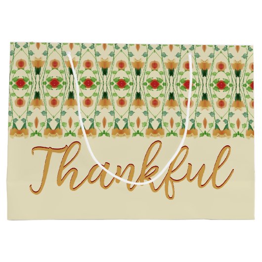 Elegant Floral Patterned Groot Cadeauzakje (Achterkant)