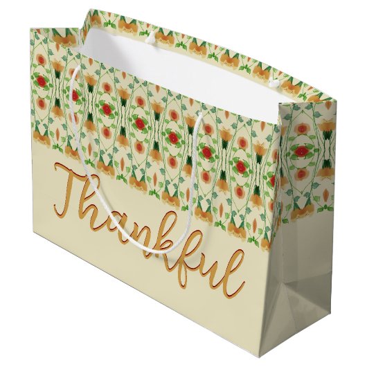 Elegant Floral Patterned Groot Cadeauzakje (Achterkant Gekanteld)