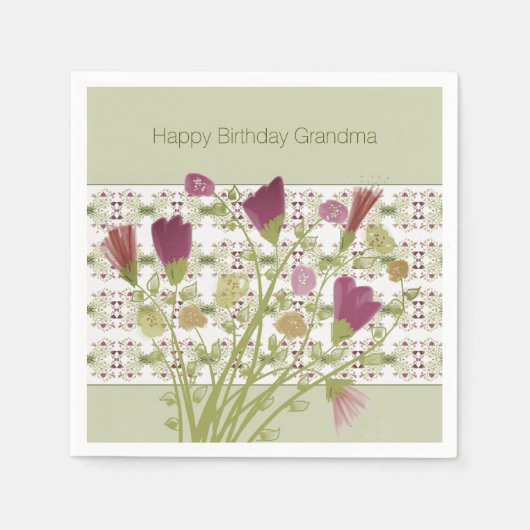 Elegant Floral Patterned Servet (Voorkant)