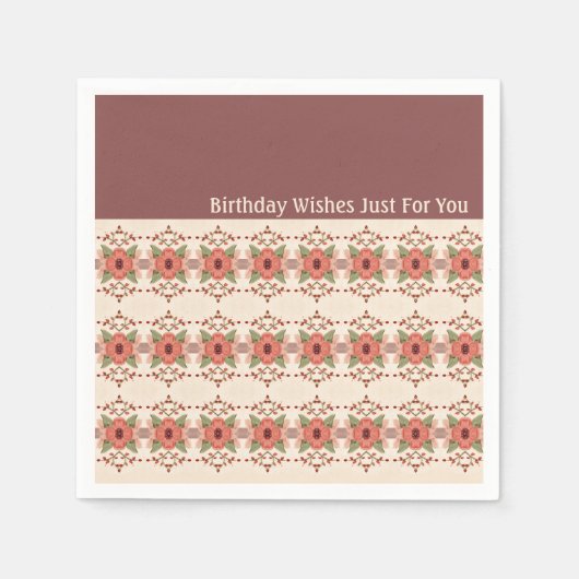 Elegant Floral Patterned Servet (Voorkant)