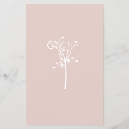Elegant Floral Peach Blush Wedding Menu Flyer (Achterkant)