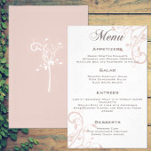 Elegant Floral Peach Blush Wedding Menu Flyer