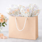 Elegant Floral Peach Lavender Sage Chevron Pattern Tissuepapier