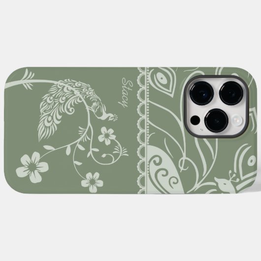 Elegant Floral Peacock Case-Mate iPhone Case (Achterkant (horizontaal))