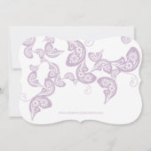 Elegant Floral Peacock Paarse Foto slaat de datum  Save The Date (Achterkant)