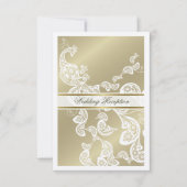 Elegant Floral Peacock White Wedding Dinner Recept Kaart (Voorkant)