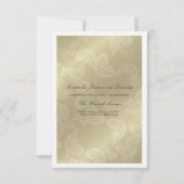 Elegant Floral Peacock White Wedding Dinner Recept Kaart (Achterkant)