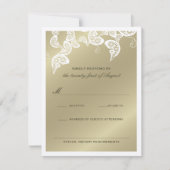 Elegant Floral Peacock White Wedding RSVP Kaart (Voorkant)