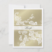Elegant Floral Peacock White Wedding RSVP Kaart (Achterkant)