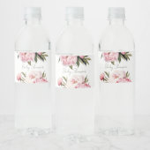 Elegant Floral Peonies baby shower Waterfles Etiket (Flessen)