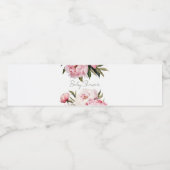 Elegant Floral Peonies baby shower Waterfles Etiket (Enkel label)