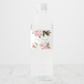 Elegant Floral Peonies baby shower Waterfles Etiket (Voorkant)