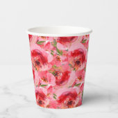 Elegant Floral Peonies Vrijgezellenfeest Papieren Bekers (Achterkant)