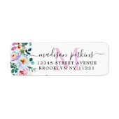 Elegant Floral Peony Blush Pink Script Monogram Etiket (Voorkant)