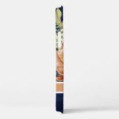 Elegant Floral Peony Pink Burgundy Navy Blue Wood Case-Mate iPhone Case (Achterkant / Rechts)