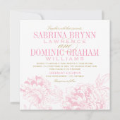 Elegant Floral Peony Weddenschap Pink Gold Kaart (Voorkant)