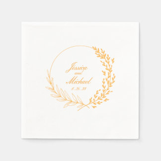 elegant floral personalized bruiloft napkins servet