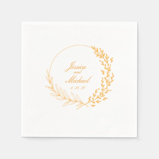 elegant floral personalized bruiloft napkins servet (Voorkant)