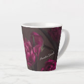 Elegant floral Personalized message Latte Mok (Rechterhoek)
