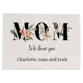 Elegant Floral Personalized Mom Gift Bag Groot Cadeauzakje (Achterkant)
