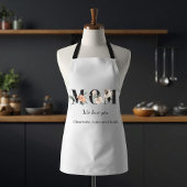 Elegant Floral Personalized Mom Kitchen Apron Schort