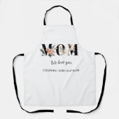 Elegant Floral Personalized Mom Kitchen Apron Schort (Voorkant)