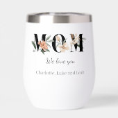 Elegant Floral Personalized Mom Wine Tumbler (Achterkant)