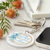 Elegant Floral Personalized Nurse Prayer Sleutelhanger (Voorkant Rechts)