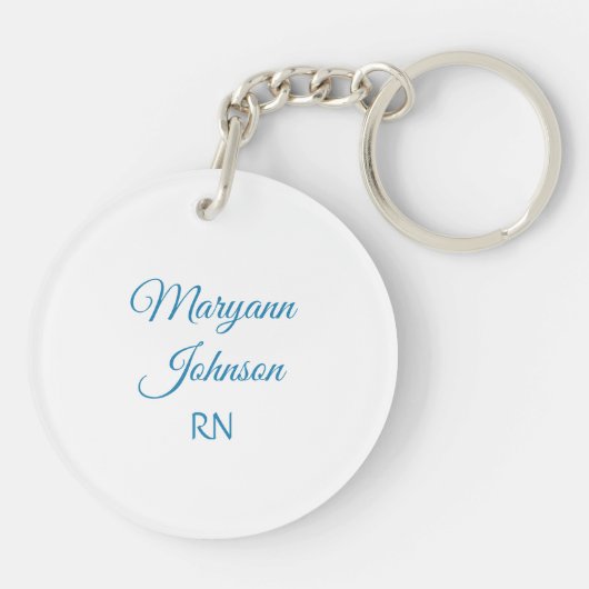 Elegant Floral Personalized Nurse Prayer Sleutelhanger (Achterkant)