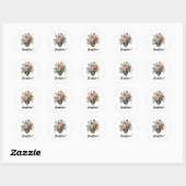 Elegant Floral Personalized Thank You Ronde Sticker (Vel)