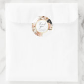 Elegant Floral Personalized “Thank You” Wedding Ronde Sticker (Tas)