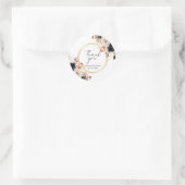 Elegant Floral Personalized “Thank You” Wedding Ronde Sticker (Tas)