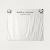 Elegant Floral Personalized Wedding Backdrop Wandkleed (Voorkant (horizontaal))