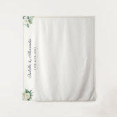 Elegant Floral Personalized Wedding Backdrop Wandkleed (Voorkant)