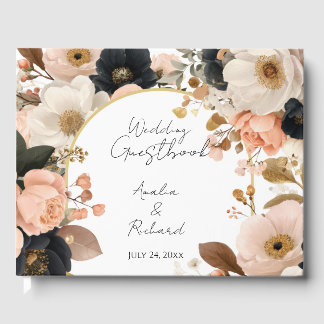 Elegant Floral Personalized Wedding Guestbook Gastenboek