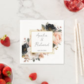 Elegant Floral Personalized Wedding Napkins Servet (Insitu)