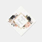 Elegant Floral Personalized Wedding Napkins Servet (Hoek)