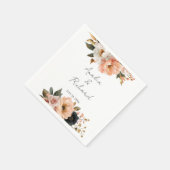 Elegant Floral Personalized Wedding Napkins Servet (Hoek)