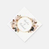 Elegant Floral Personalized Wedding Napkins Servet (Hoek)