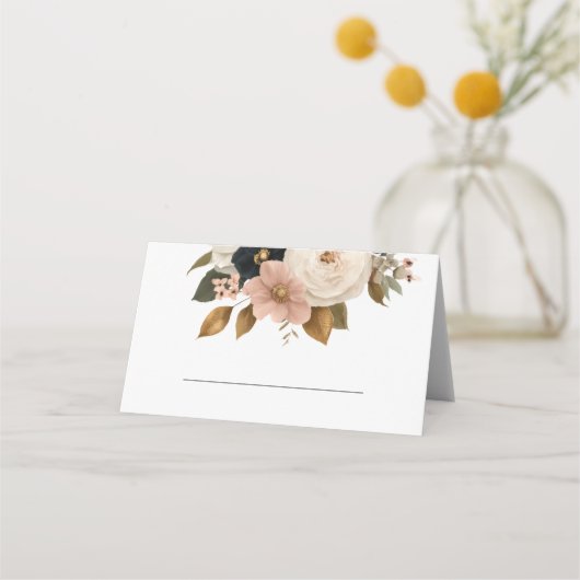 Elegant Floral Personalized Wedding Plaatskaartje (Voorkant)